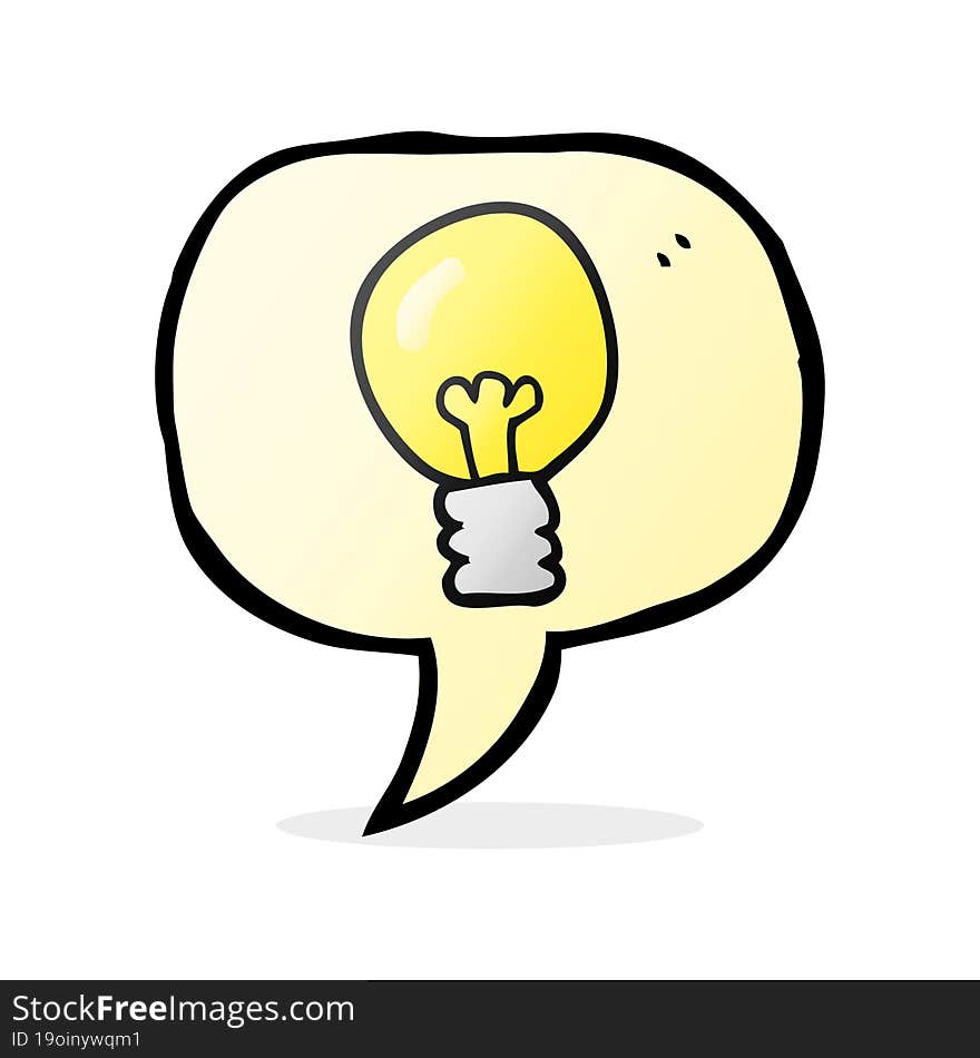 speech bubble cartoon light bulb