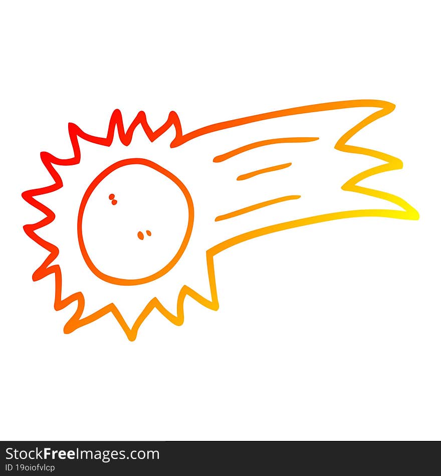 warm gradient line drawing cartoon flying sun