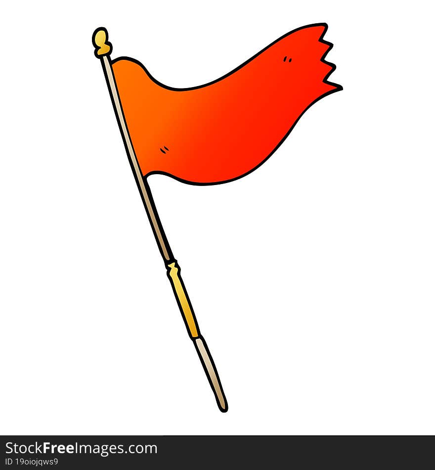 cartoon doodle waving flag