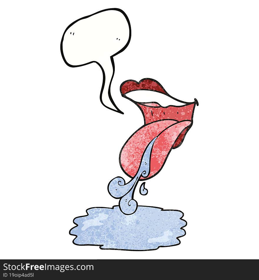 speech bubble textured cartoon mouth drooling