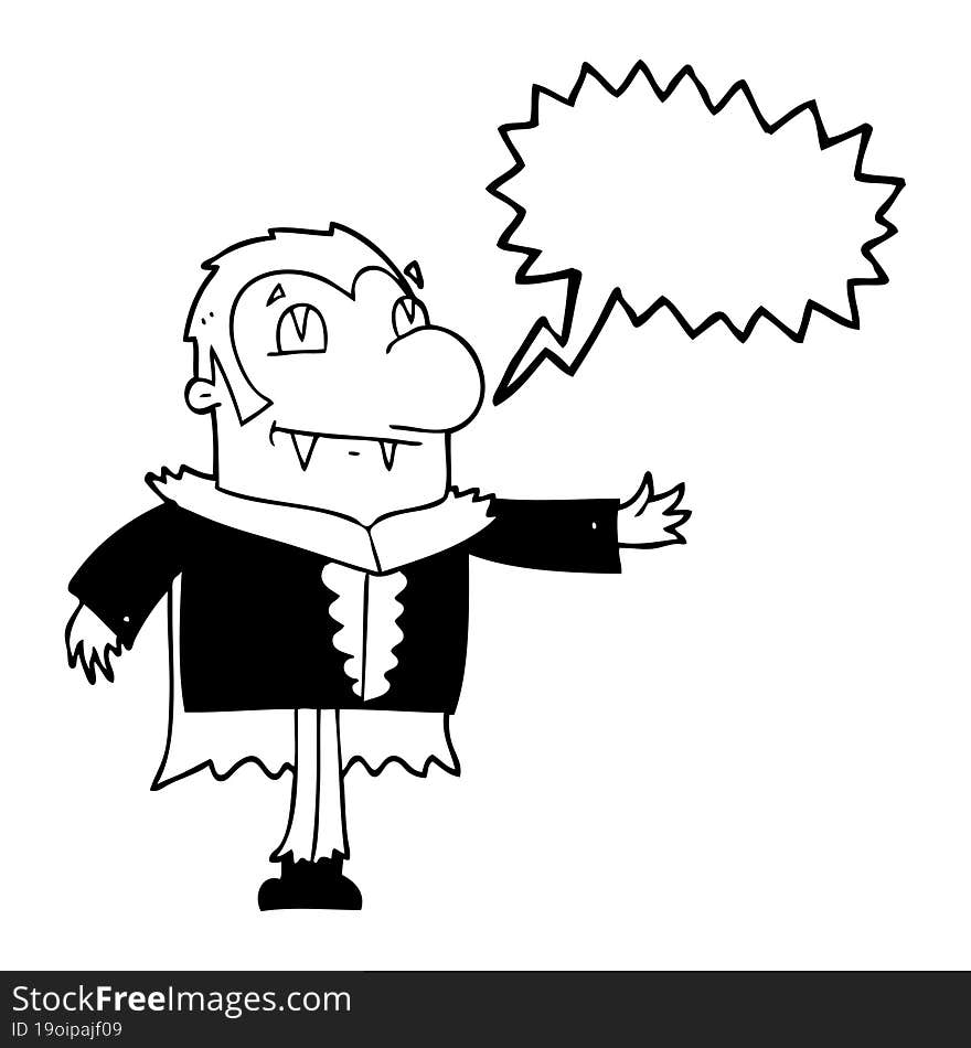 Speech Bubble Cartoon Vampire