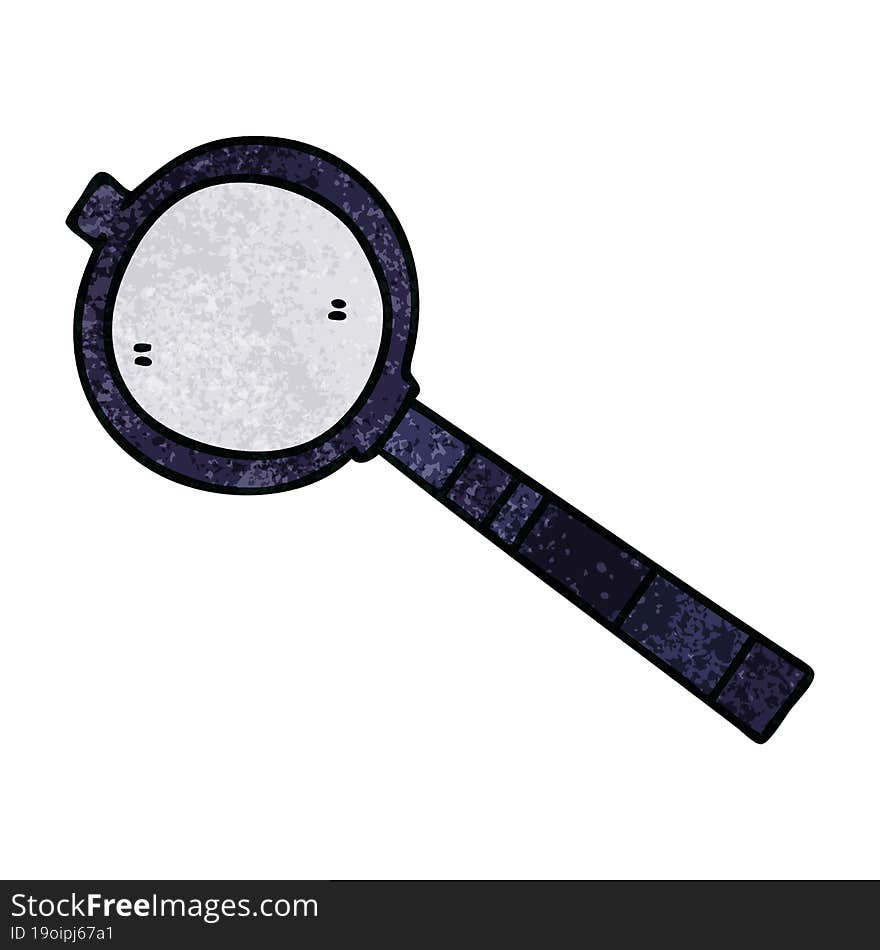 quirky hand drawn cartoon magnifying glass