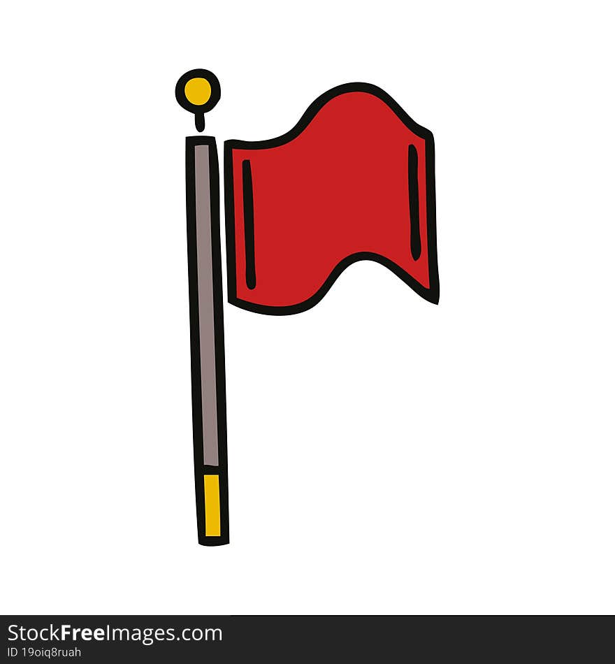 cute cartoon of a red flag. cute cartoon of a red flag