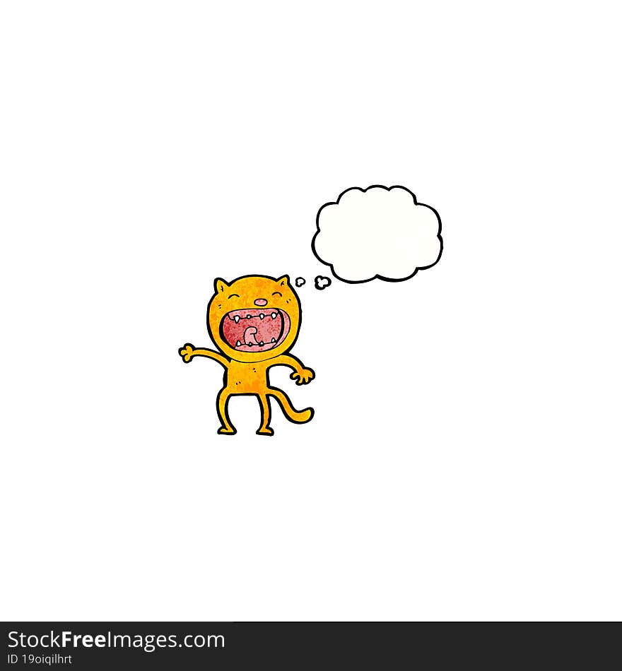 Cartoon Cat With Thought Bubble