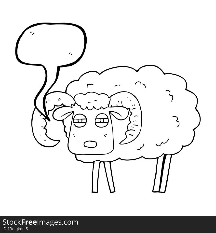 speech bubble cartoon ram covered in mud