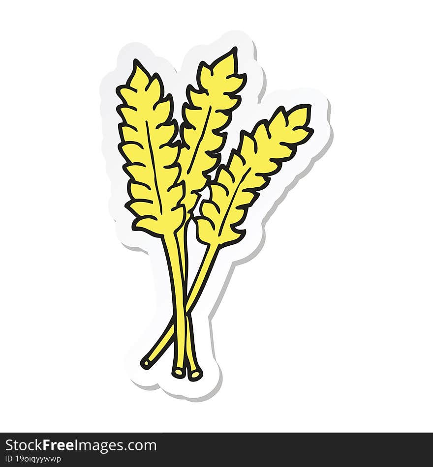 Sticker Of A Cartoon Wheat