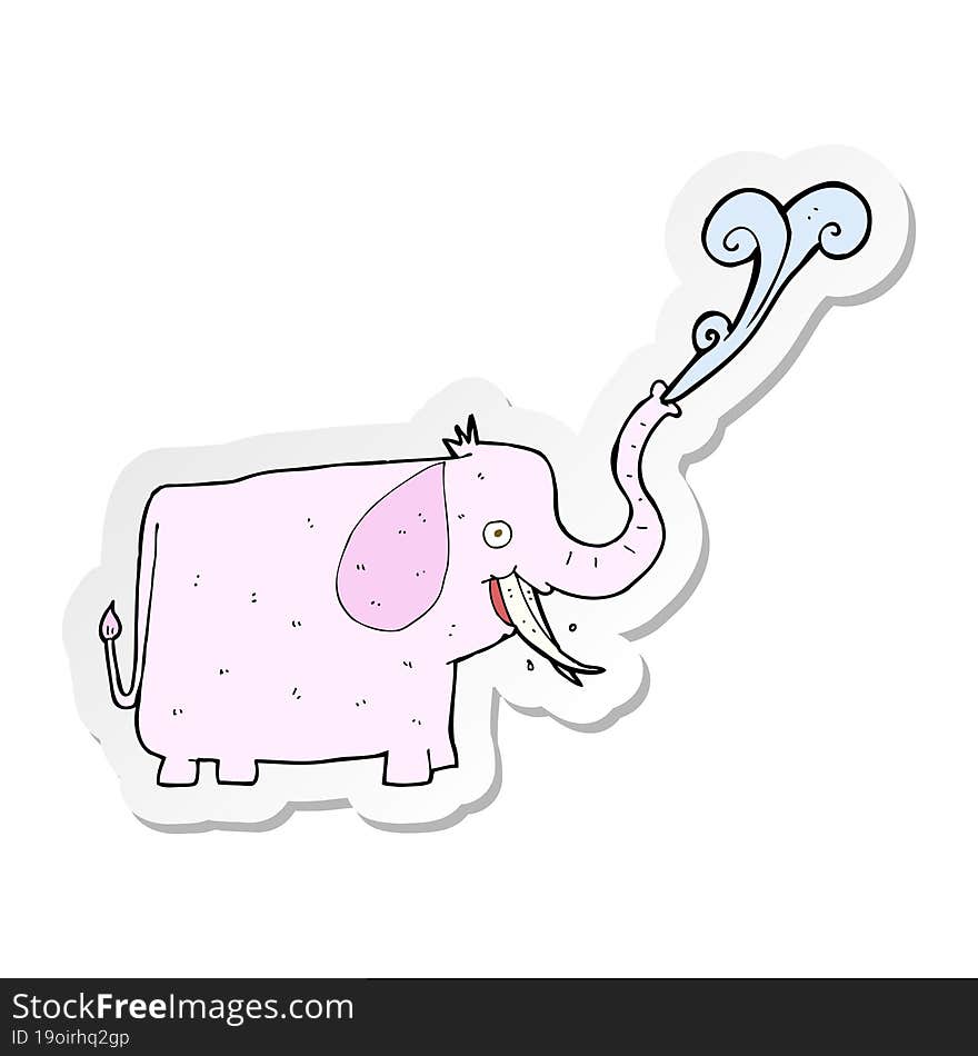 sticker of a cartoon happy elephant