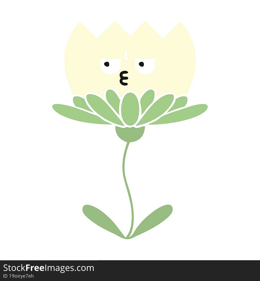 flat color retro cartoon of a flower