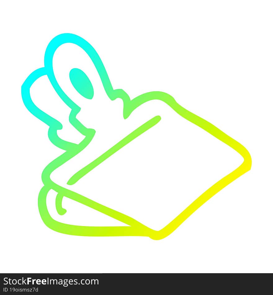 Cold Gradient Line Drawing Cartoon Paper Clip