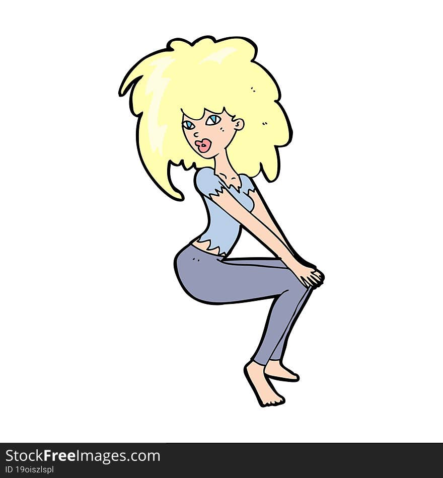 cartoon woman with big hair