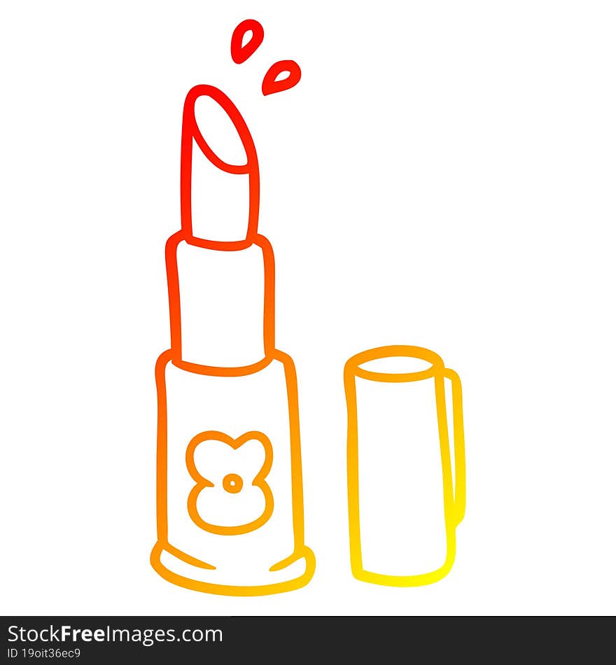 warm gradient line drawing of a cartoon lipstick