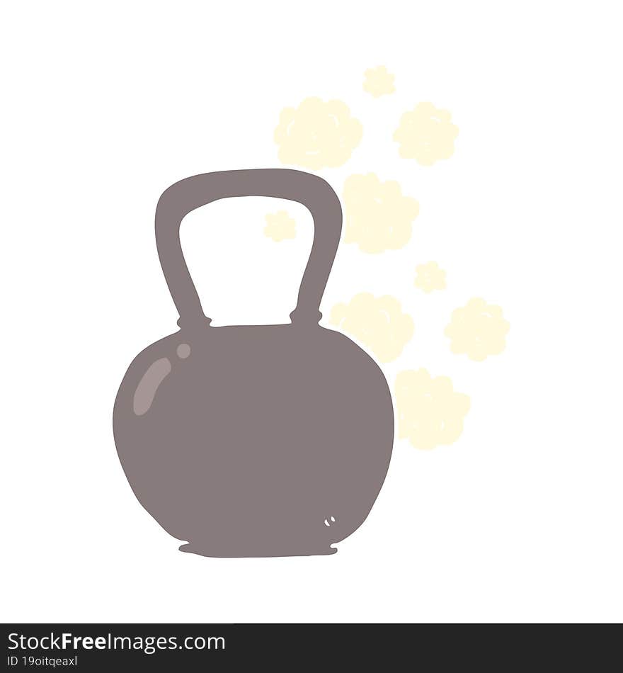 flat color illustration of a cartoon kettle bell