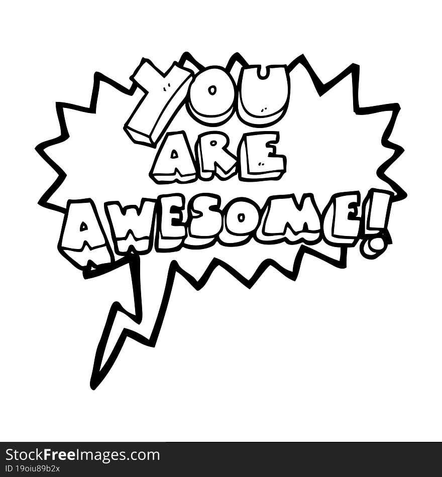 speech bubble cartoon you are awesome text