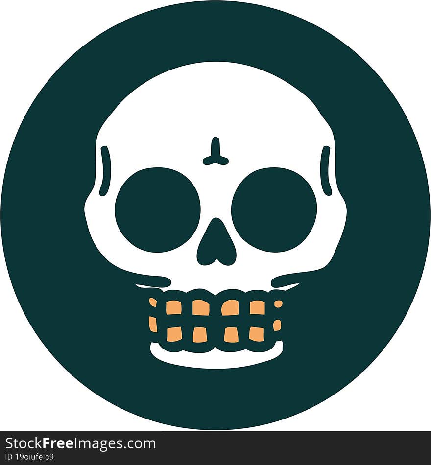 tattoo style icon of a skull