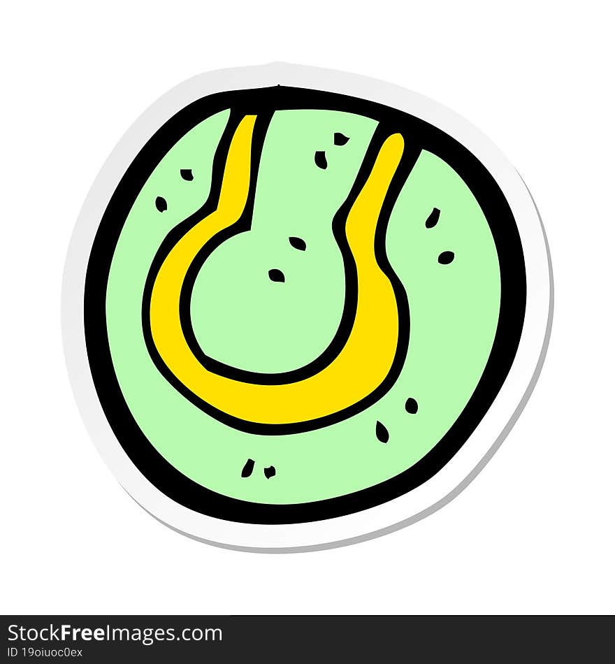 sticker of a cartoon tennis ball