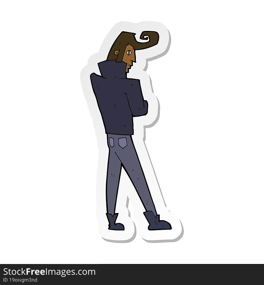 sticker of a cartoon cool guy