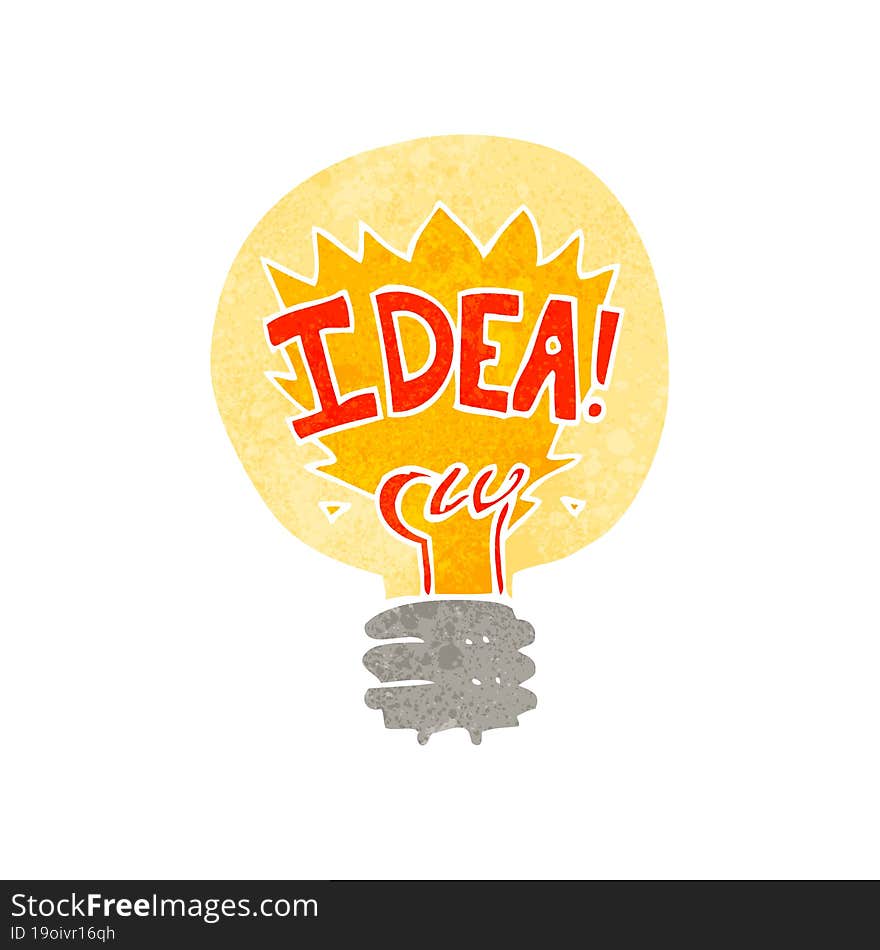 cartoon idea light bulb symbol