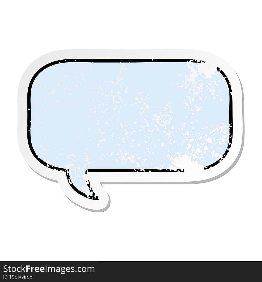 distressed sticker of a cute cartoon speech bubble