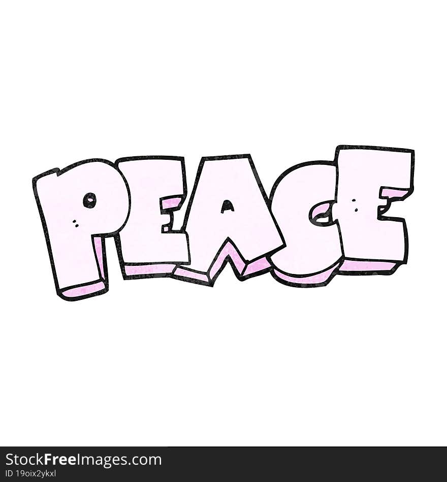 freehand textured cartoon word peace
