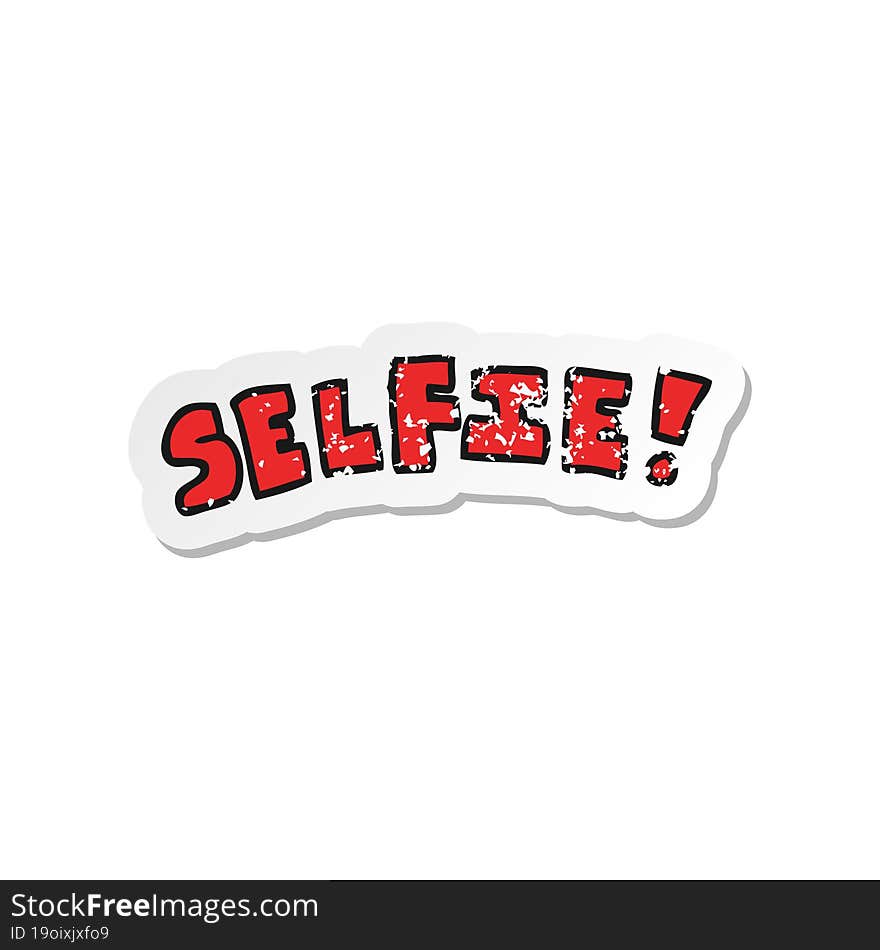 retro distressed sticker of a cartoon selfie symbol