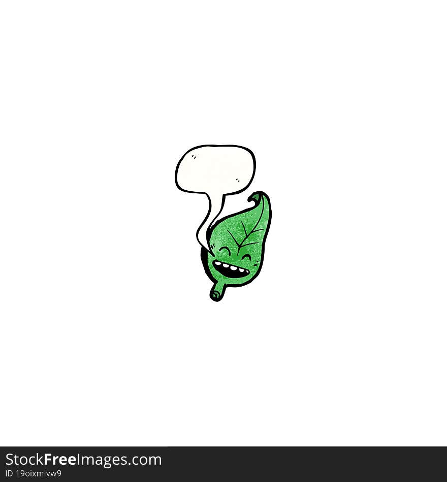 cartoon laughing leaf