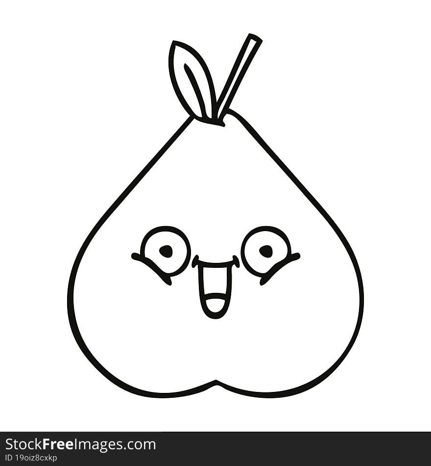 line drawing cartoon pear