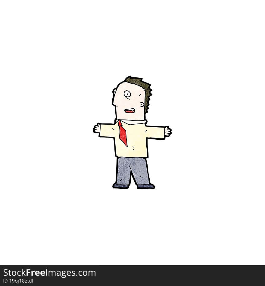 Cartoon Enthusiastic Businessman