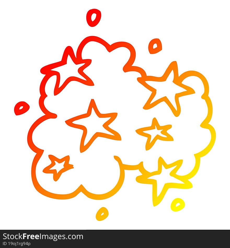 warm gradient line drawing cartoon magical cloud