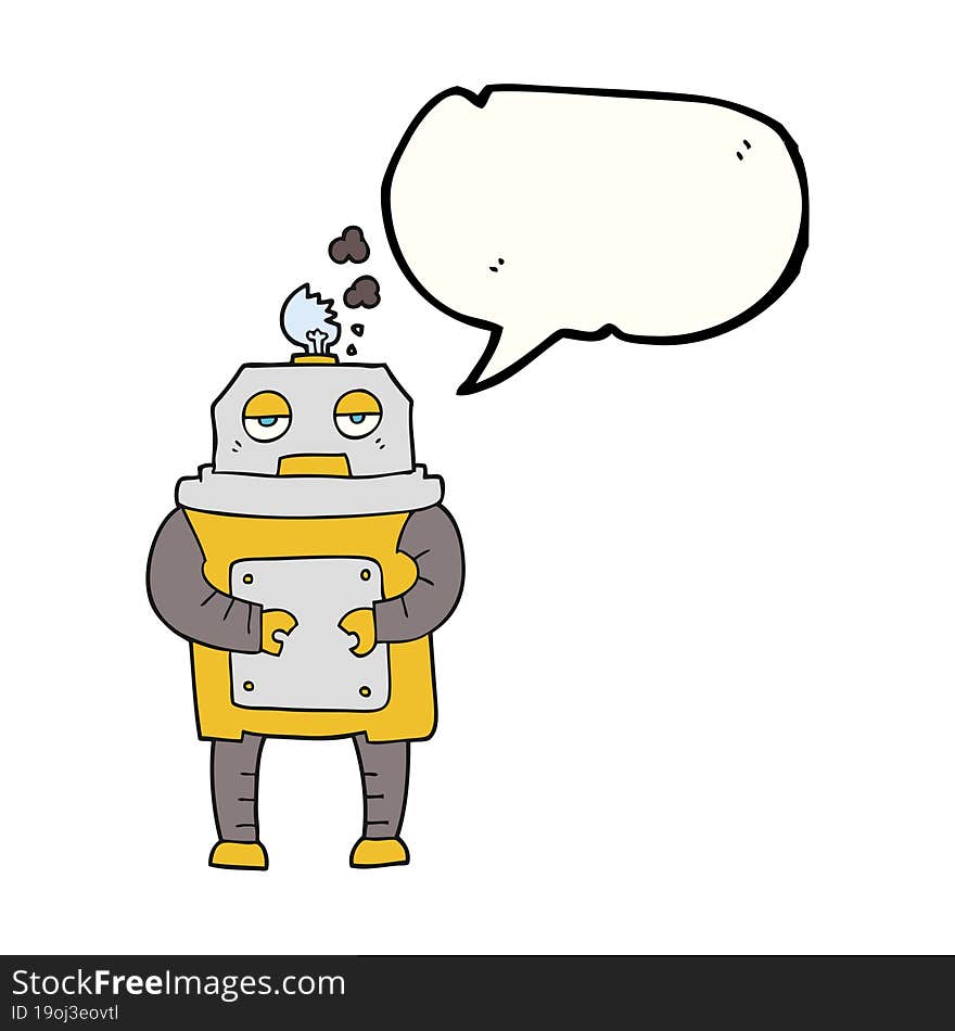 speech bubble cartoon broken robot