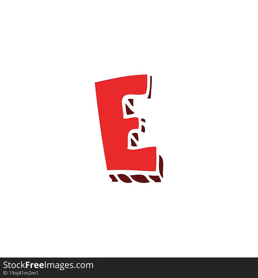 cartoon doodle letter e