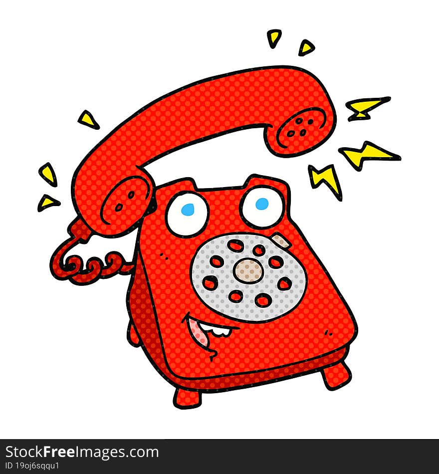 Cartoon Ringing Telephone