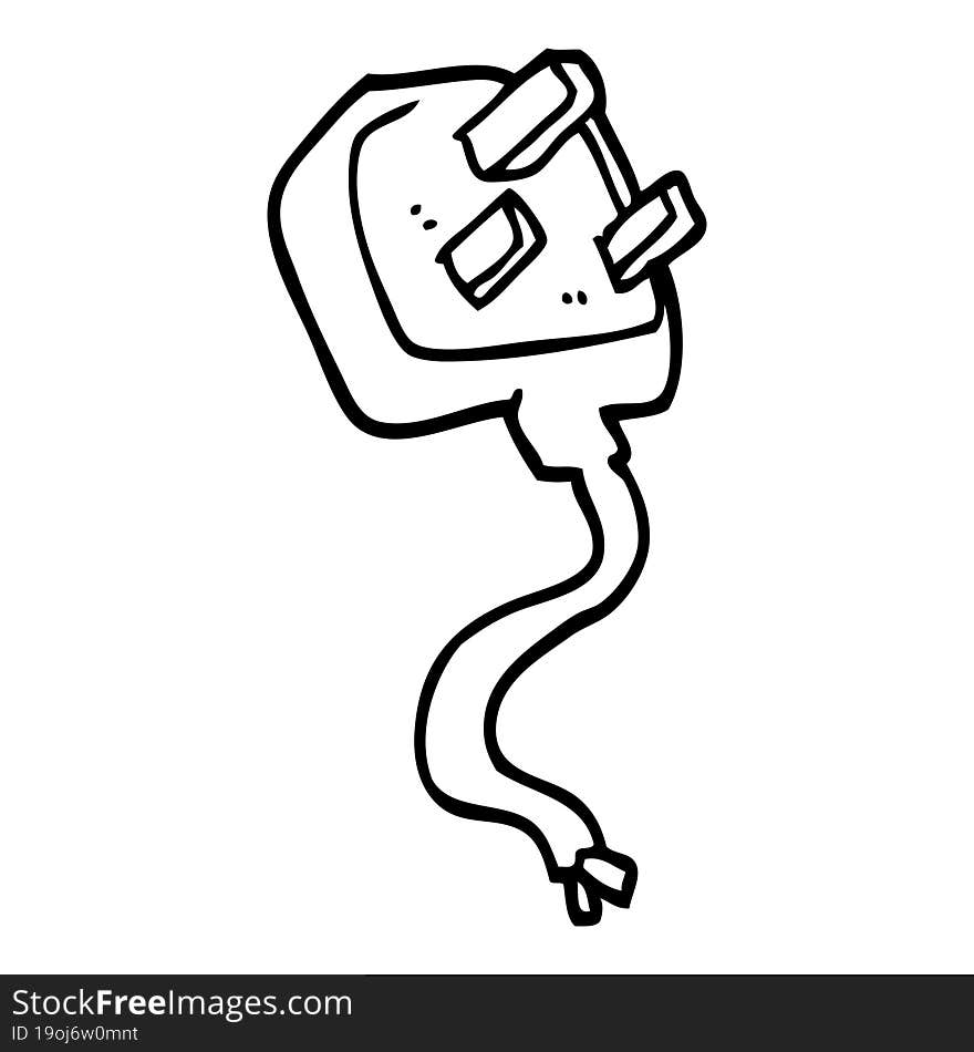 line drawing cartoon british plug