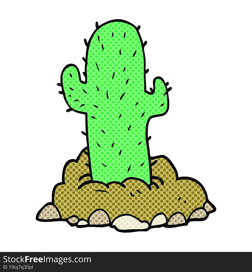 comic book style cartoon cactus