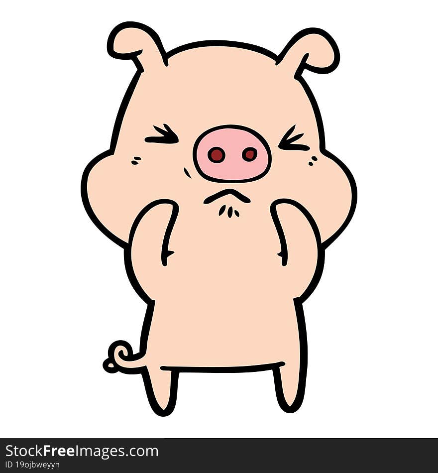 cartoon angry pig. cartoon angry pig