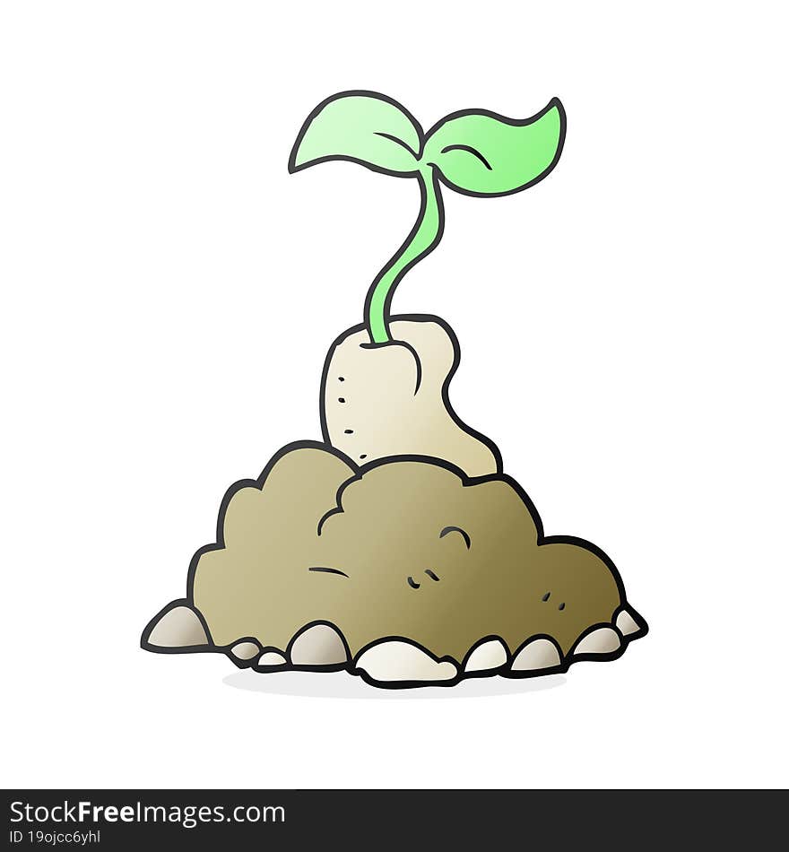 cartoon sprouting seed