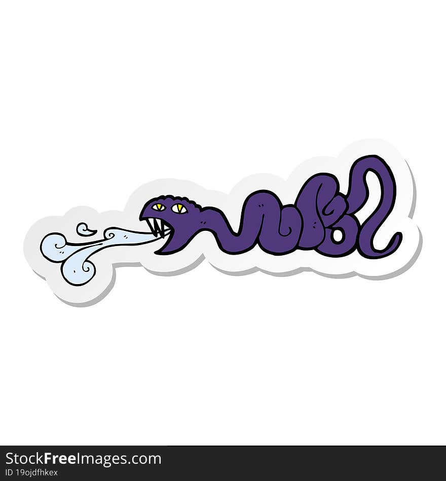 sticker of a cartoon snake