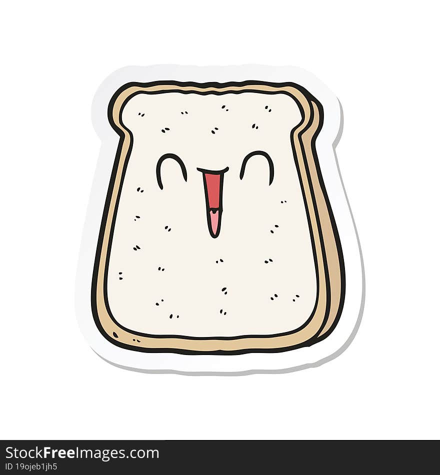 sticker of a cartoon slice of bread