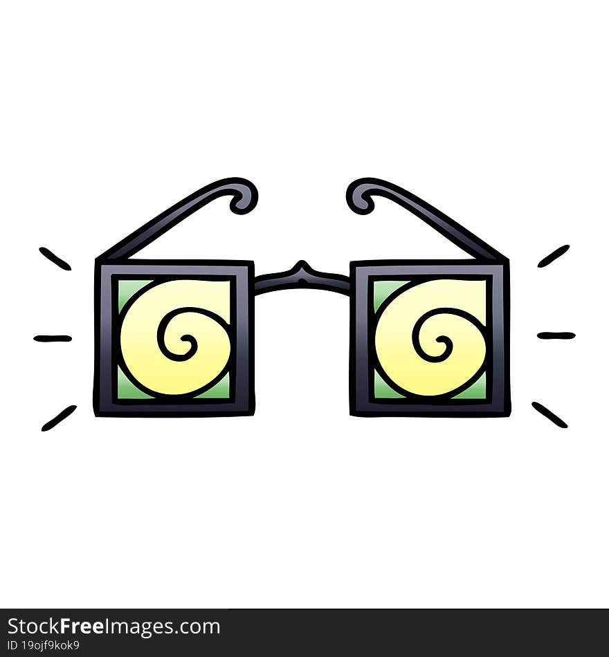 gradient shaded cartoon hypno glasses