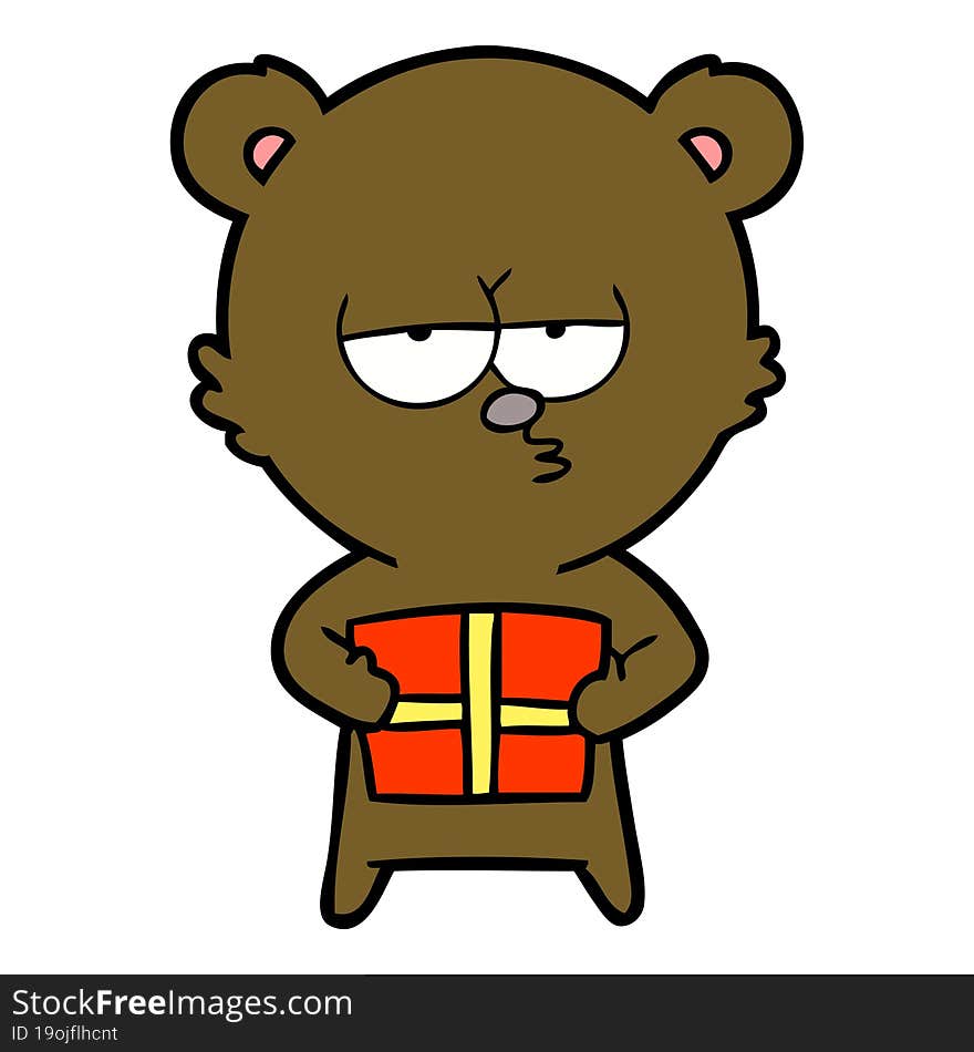 christmas bear cartoon. christmas bear cartoon