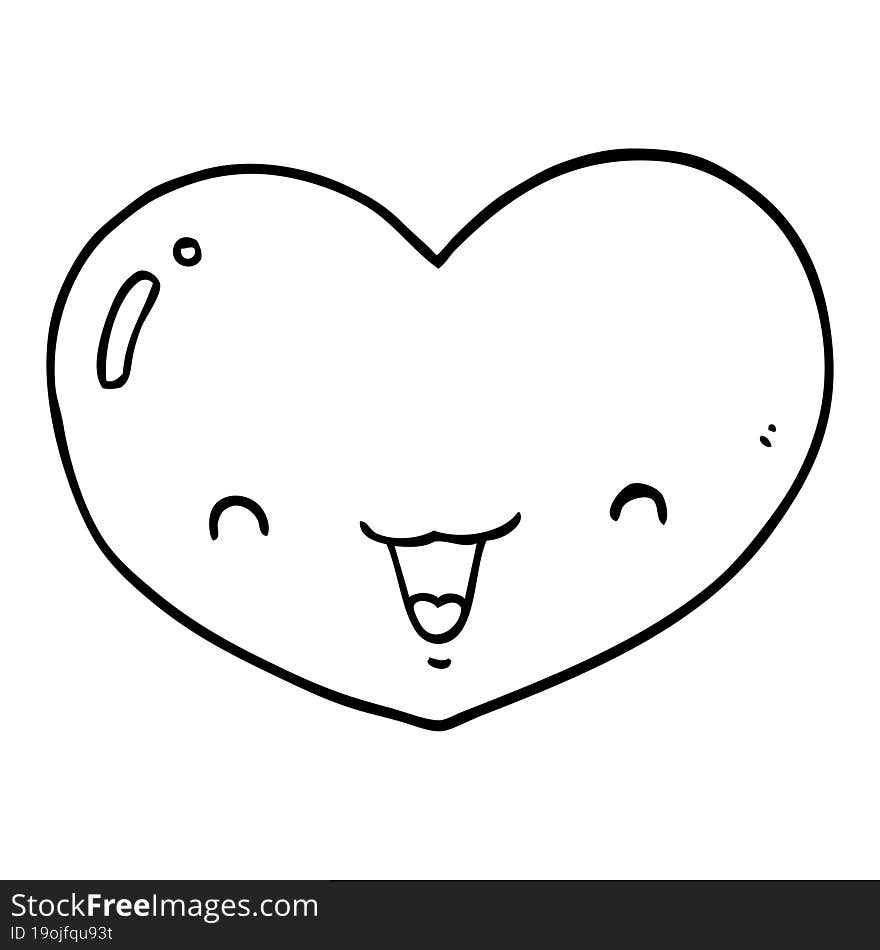 cartoon love heart character