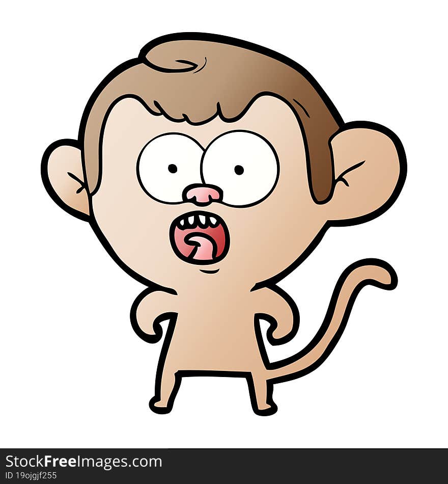 cartoon shocked monkey. cartoon shocked monkey