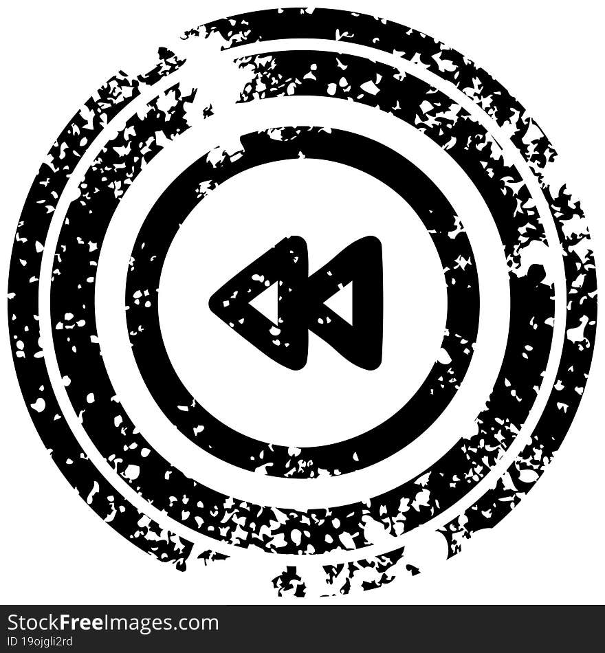 rewind button distressed icon