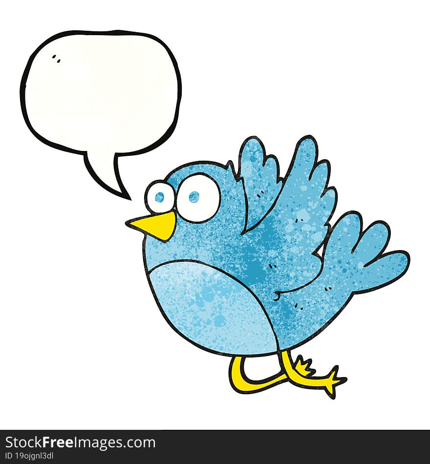 speech bubble textured cartoon bird