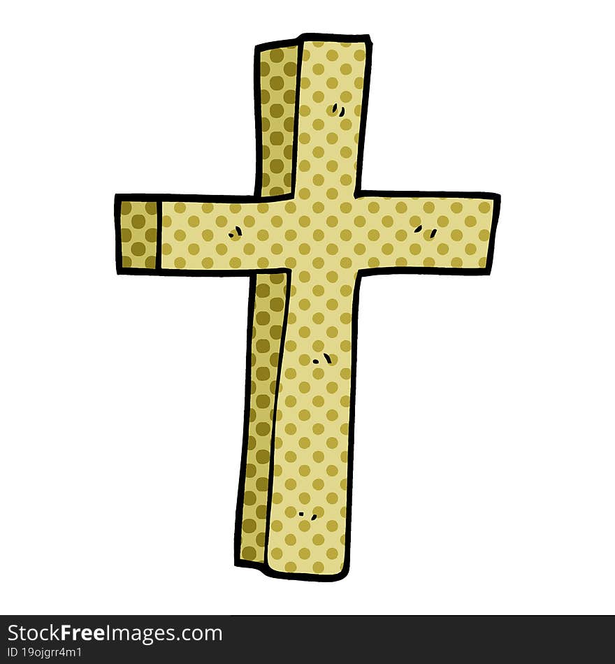 Cartoon Doodle Wooden Cross