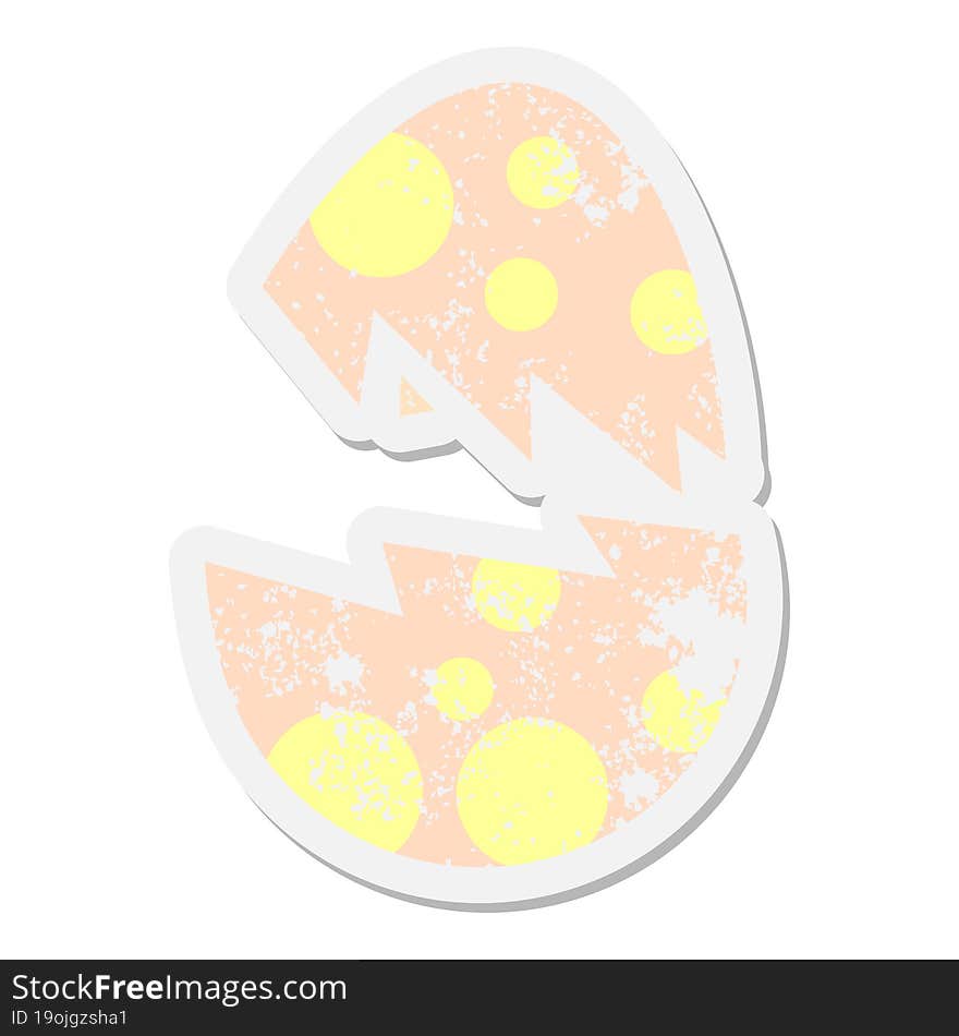 Cracked Easter Egg Grunge Sticker