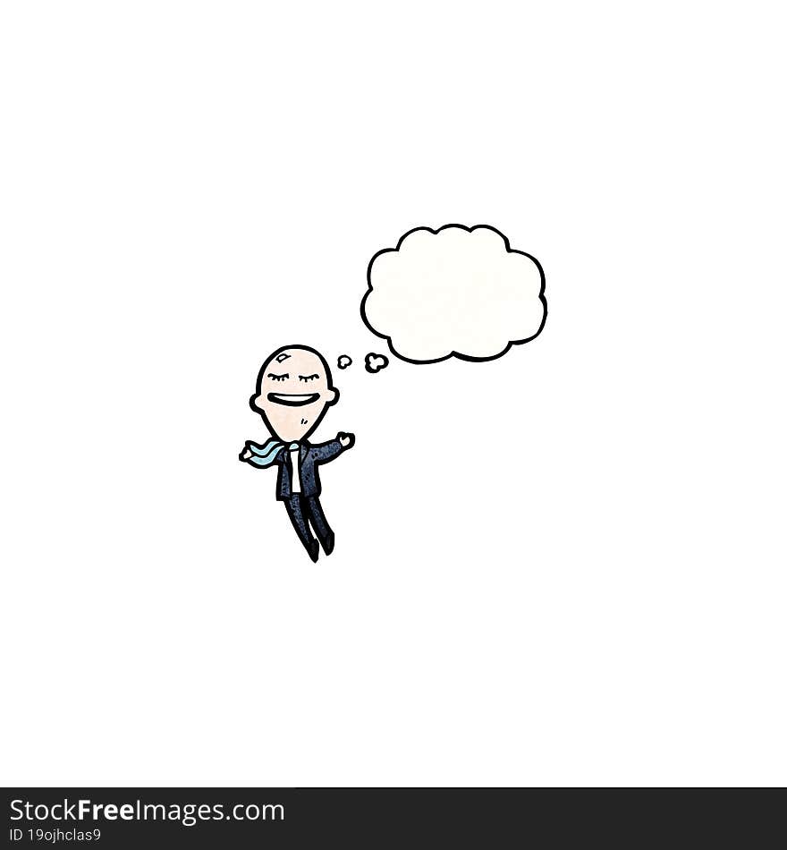 cartoon balloon head businessman