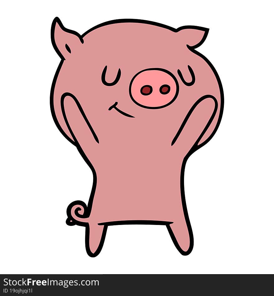 happy cartoon pig. happy cartoon pig