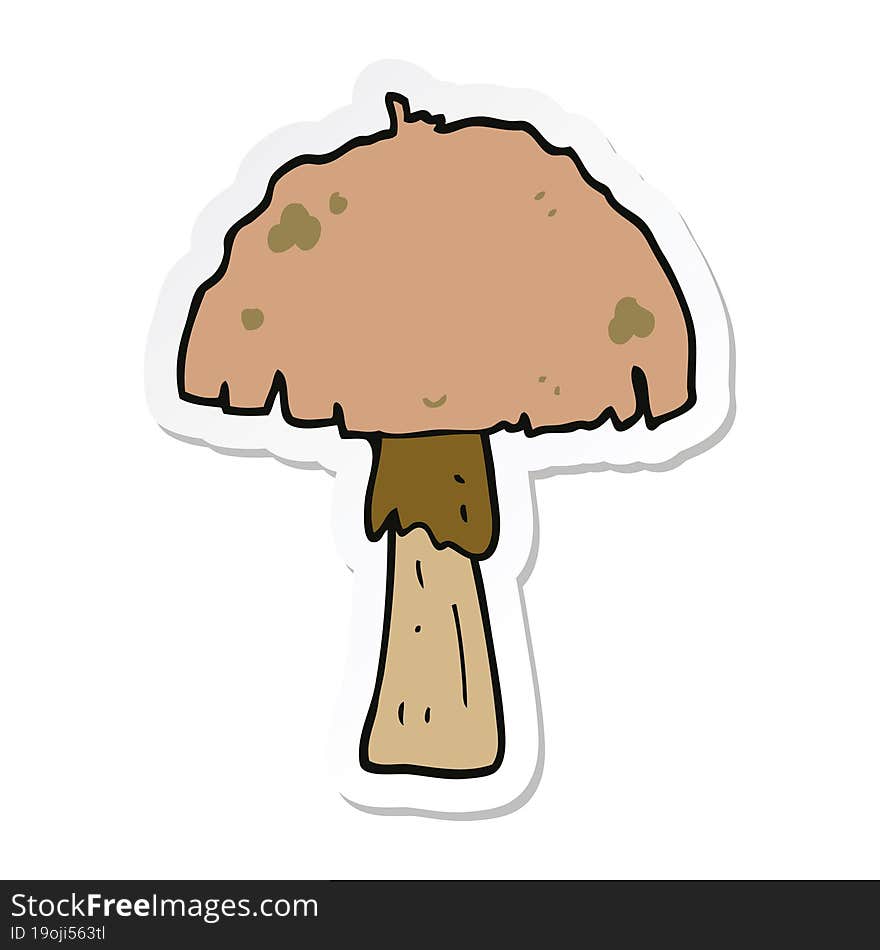 sticker of a cartoon mushroom