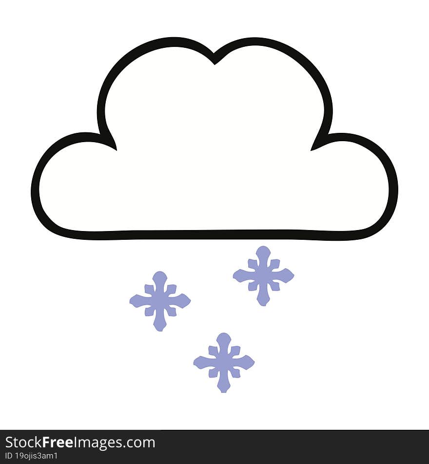 cute cartoon of a snow cloud. cute cartoon of a snow cloud