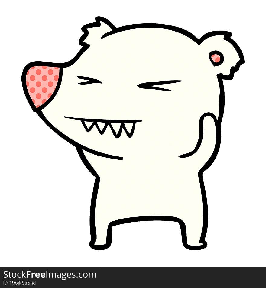 angry polar bear cartoon. angry polar bear cartoon